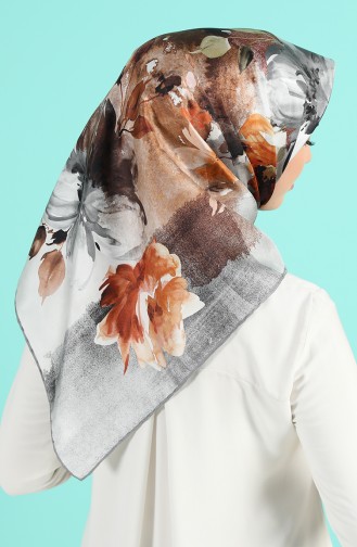 Levidor Twill İpek Eşarp 2636-06 Gri Kahverengi
