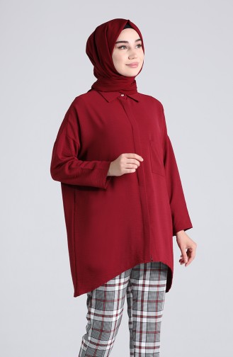 Claret red Overhemdblouse 8155-12