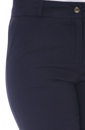Classic Straight Leg Trousers with Pockets 3322pnt-02 Navy Blue 3322PNT-02