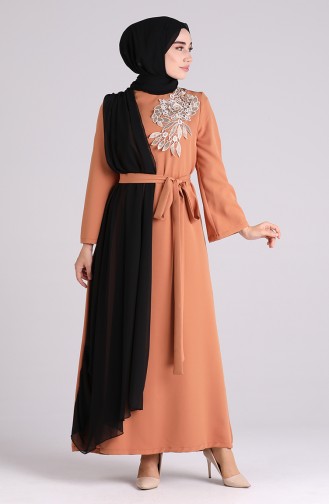 Karamel Hijab-Abendkleider 1142-01