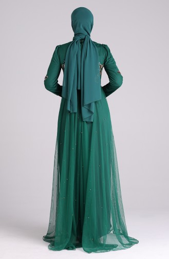 Sequined Evening Dress 6180-01 Emerald Green 6180-01