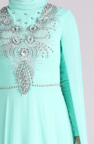 Minzengrün Hijab-Abendkleider 4715-01