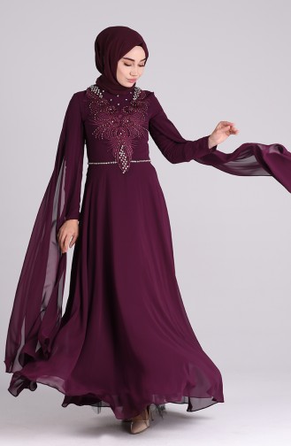 Lila Hijab-Abendkleider 4715-02