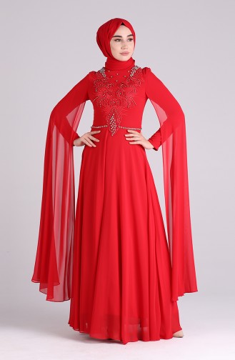 Rot Hijab-Abendkleider 4715-03