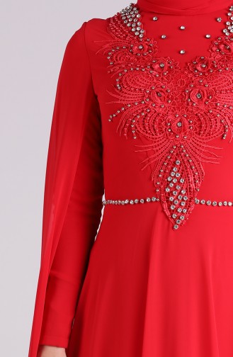 Rot Hijab-Abendkleider 4715-03
