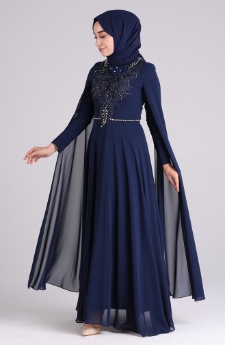 Habillé Hijab Bleu Marine 4715-04