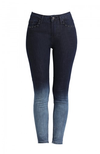 Studded Skinny-leg Jeans 3350-01 Navy Blue 3350-01