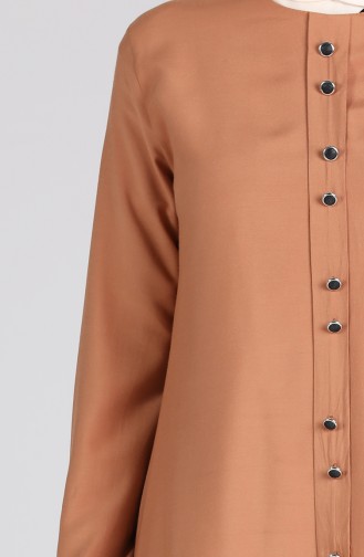 Düğme Detaylı Tunik Pantolon İkili Takım 11001-10 Soğan Kabuğu