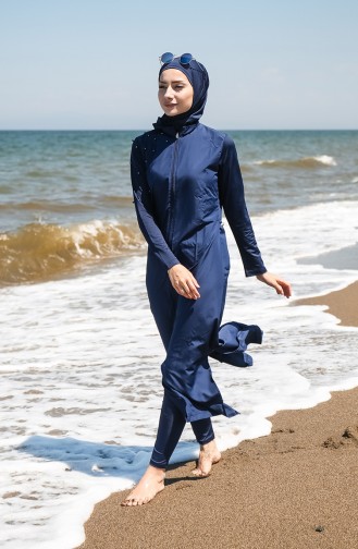 Maillot de Bain Hijab Bleu Marine 2028-03