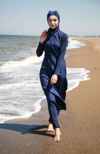 Dunkelblau Hijab Badeanzug 2028-03