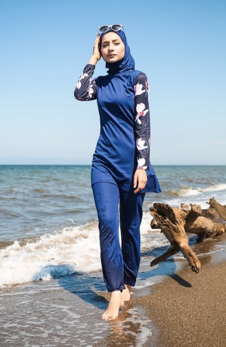 Maillot de Bain Hijab Bleu Marine 1008-02