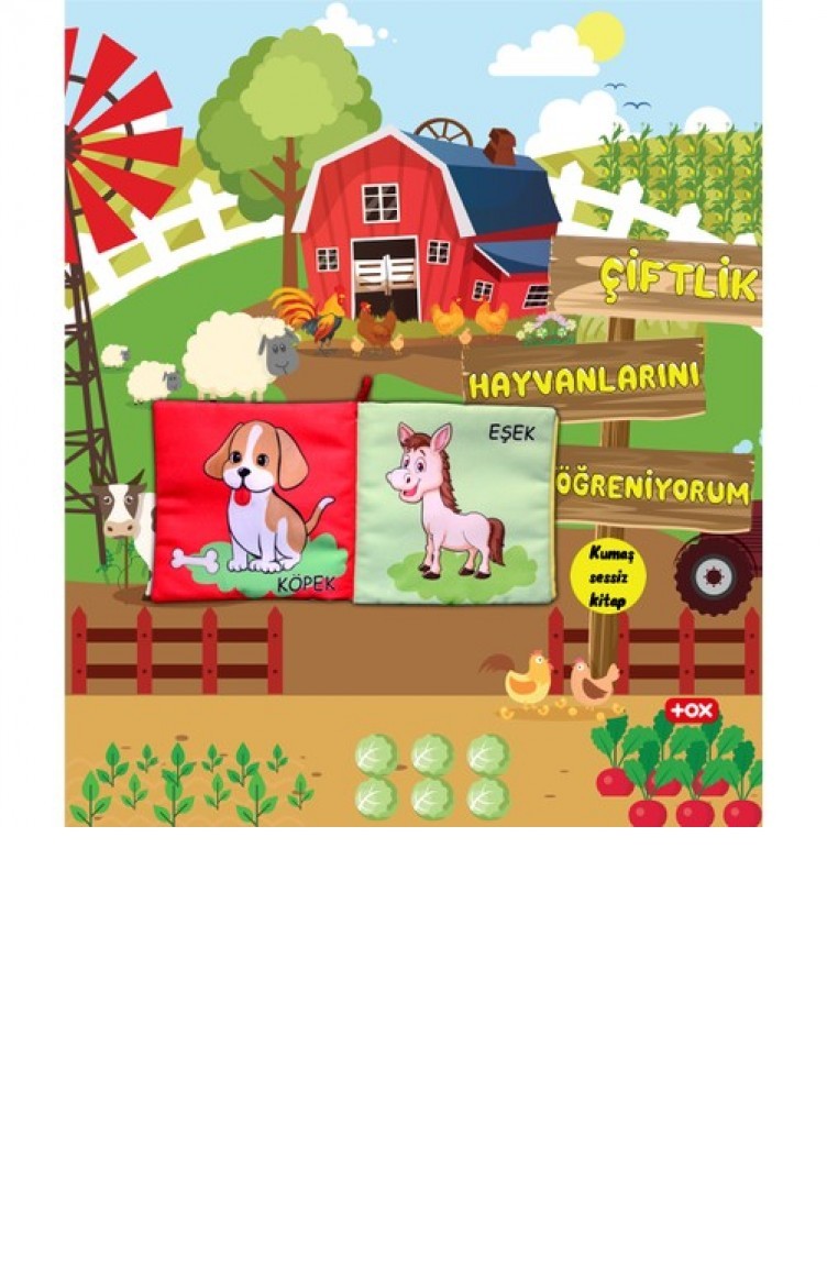 Tox Ciftlik Hayvanlari Kumas Sessiz Kitap Bez Kitap Egitici Oyuncak Yumusak Ve Hisirtili T030200058 Sefamerve