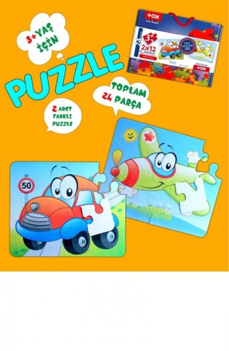 Tox Uçak Araba 3 Keçe Yapboz 3 Yaş Puzzle T010300004