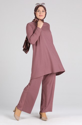 Asymmetric Tunic Trousers Double Suit 4618-05 Dry Rose 4618-05