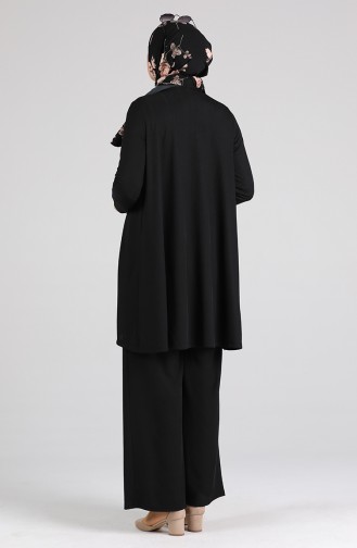 Asymmetric Tunic Trousers Double Suit 4618-06 Black 4618-06