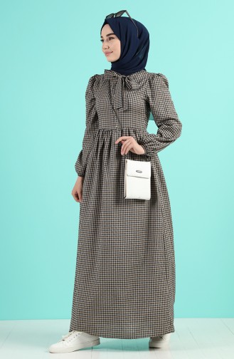 Brown Hijab Dress 8246-05