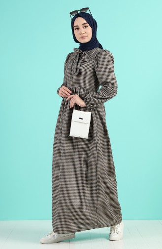 Brown Hijab Dress 8246-05