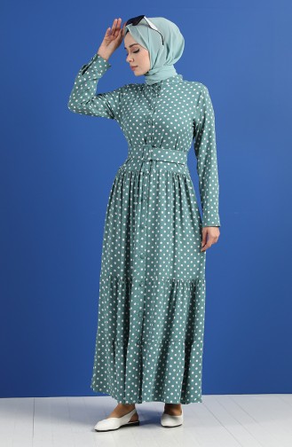 Robe Hijab Vert noisette 4553-06