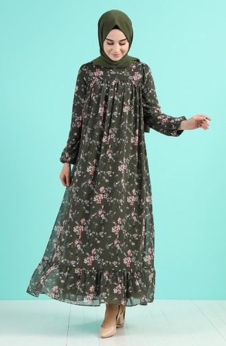 Khaki Hijab Kleider 5150-05