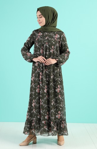 Khaki Hijab Kleider 5150-05