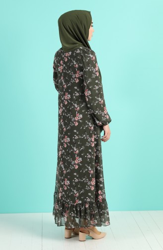Khaki Hijab Kleider 5150-05