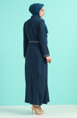 Abayas Bleu Pétrole 1004-03