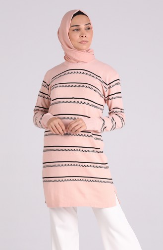 Beige-Rose Pullover 1454-10