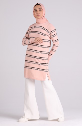 Beige-Rose Pullover 1454-10