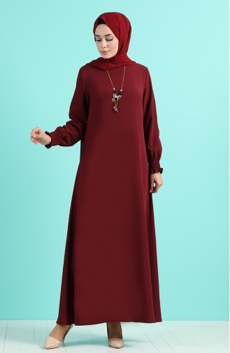 Claret Red Hijab Dress 1003-01