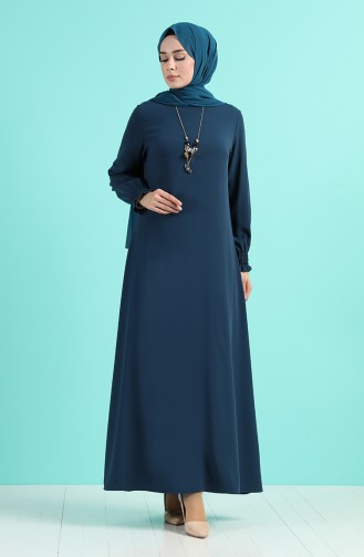 Robe Hijab Pétrole 1003-03