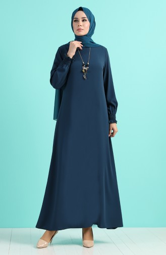 Robe Hijab Pétrole 1003-03