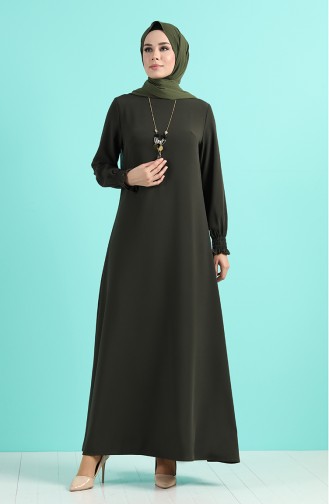 Khaki Hijab Dress 1003-06