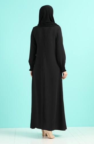 Kolyeli Elbise 1003-07 Siyah