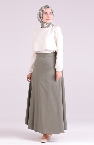Zippered Skirt 2523-02 Khaki 2523-02