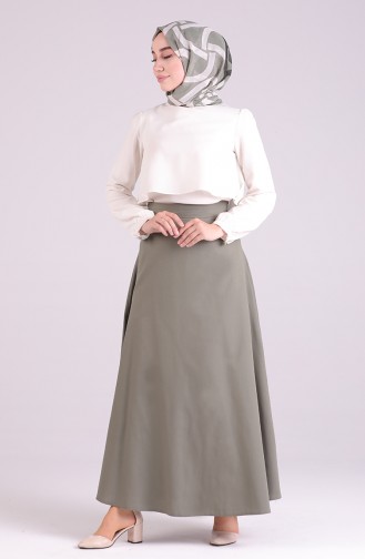 Zippered Skirt 2523-02 Khaki 2523-02