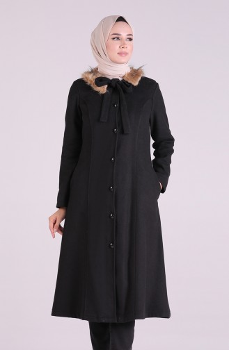 معطف طويل أسود 5071-02