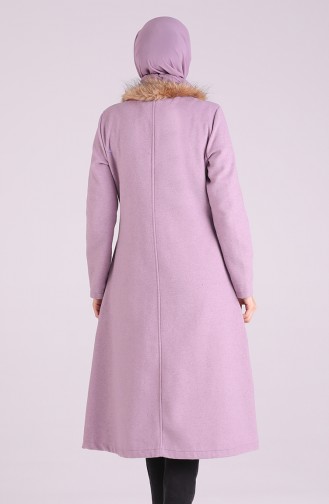 Kürklü Kaşe Kaban 5071-06 Lila