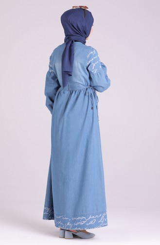 Robe Hijab Bleu Jean 8035-02