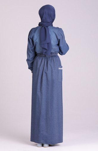 Robe Hijab Bleu Marine 8004-01
