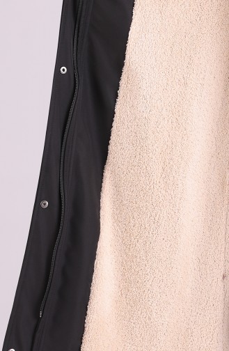 Hooded Fur Coat 0504-01 Black 0504-01