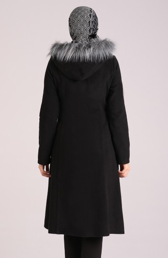 معطف طويل أسود 61298-01