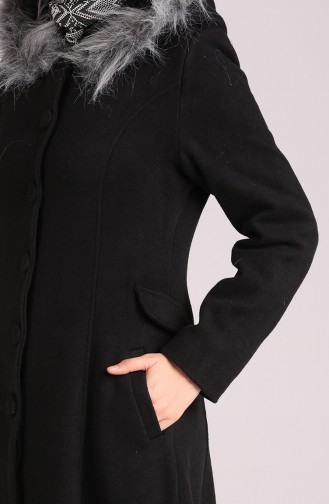 معطف طويل أسود 71201-01