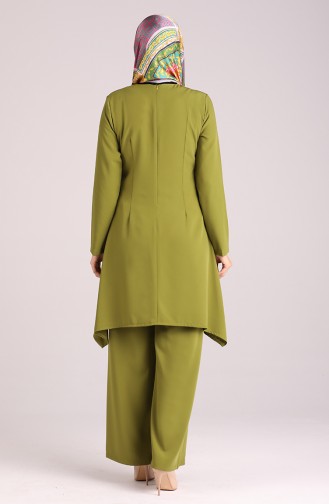 Asymmetric Tunic Trousers Double Suit 1001-03 Pistachio Green 1001-03