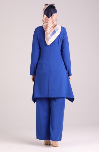 Asymmetric Tunic Trousers Double Suit 1001-07 Saxe Blue 1001-07