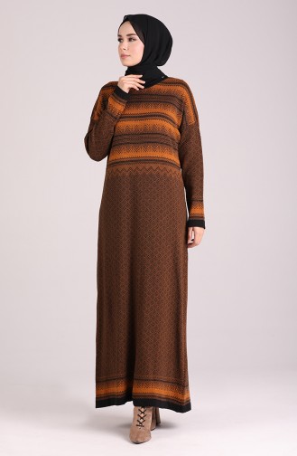 Mustard Hijab Dress 1038-02