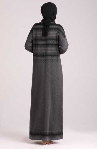 Grau Hijab Kleider 1038-01