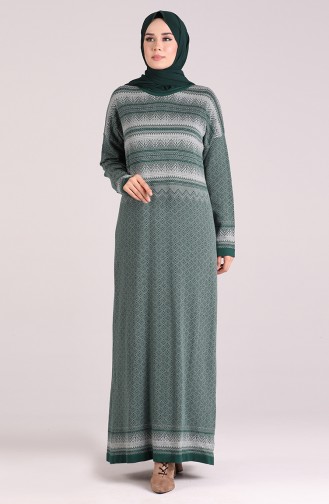Robe Hijab Vert emeraude 1038-04