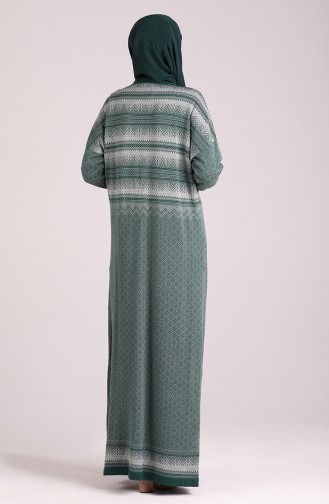 Patterned Knitwear Dress 1038-04 Emerald Green 1038-04