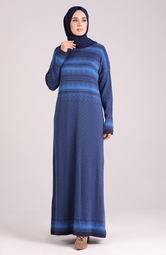 Saks-Blau Hijab Kleider 1038-05