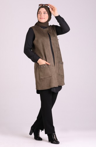 Khaki Strickjacke 20690-02